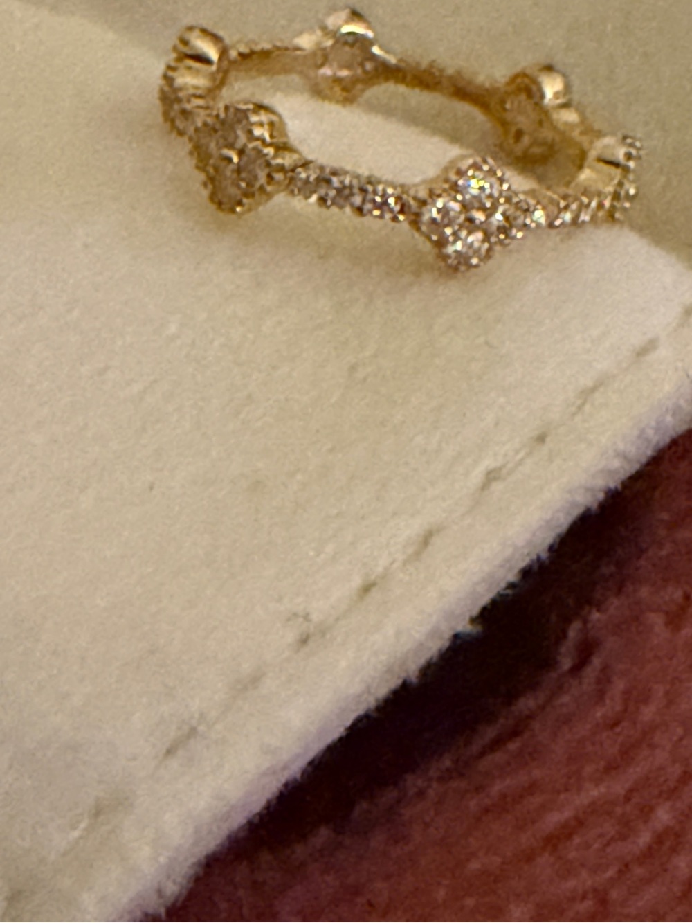 Gold over Sterling Silver Full Eternity Clover Ring Moissinate Size 6